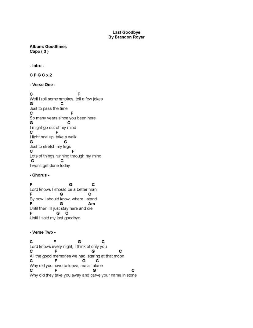 Royer, Brandon-Last Goodbye